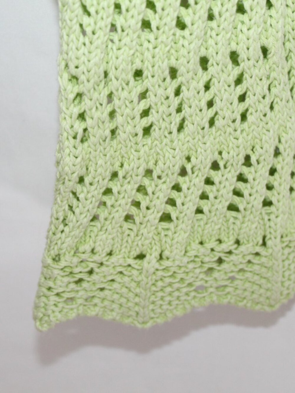 American Eagle light green crochet sweater bell sleeve beach surf pullover vneck - Picture 11 of 15
